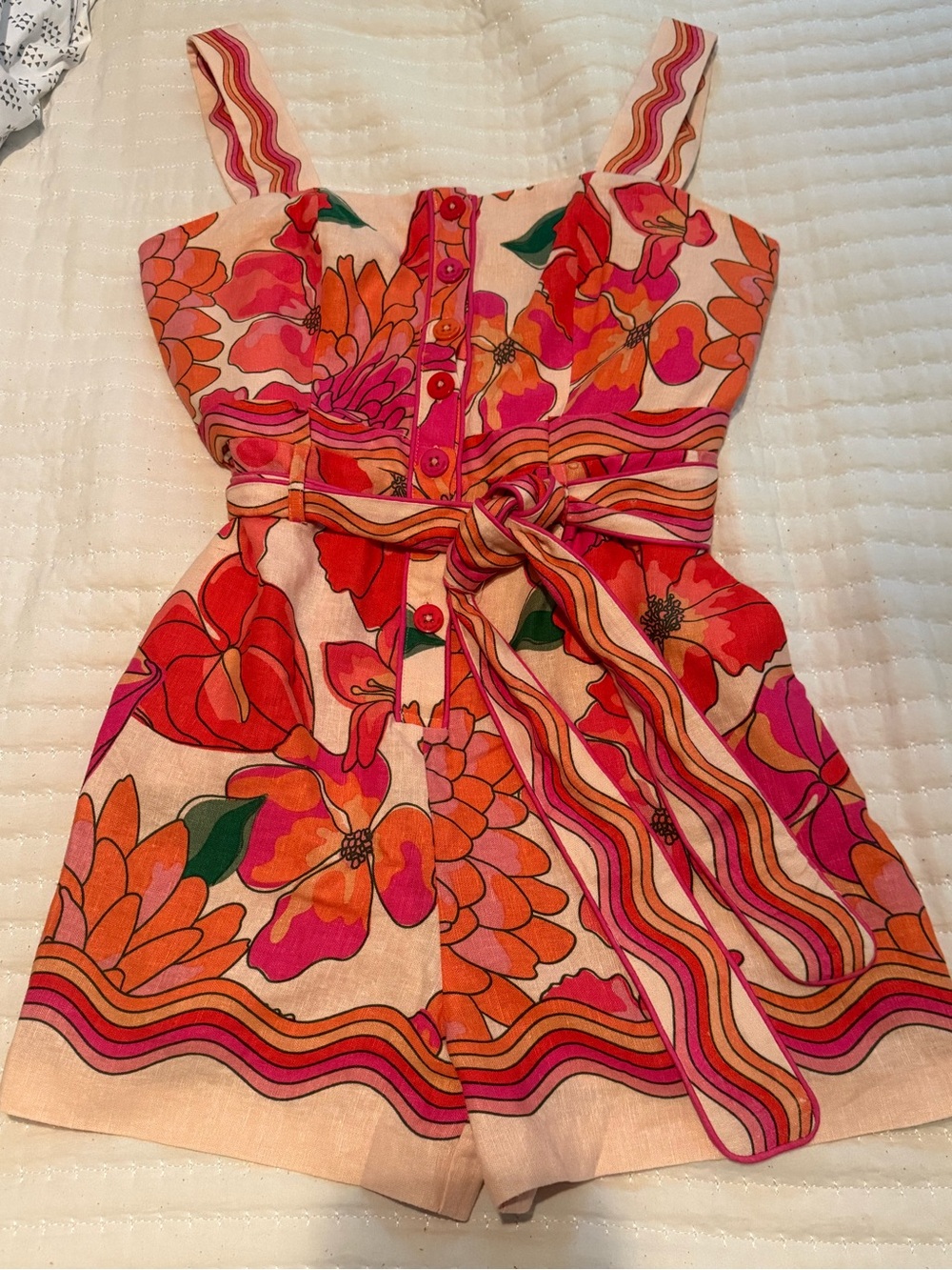 House of Harlow 1960 Pink & Orange Floral Sundress Romper